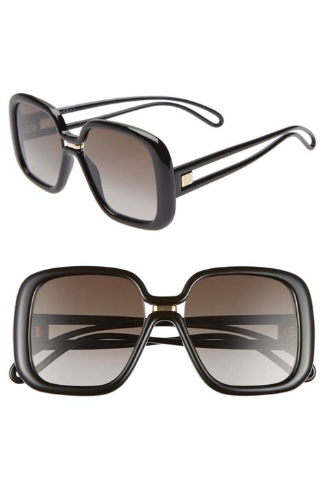 givenchy 52mm square sunglasses|Givenchy 55mm oversized sunglasses.